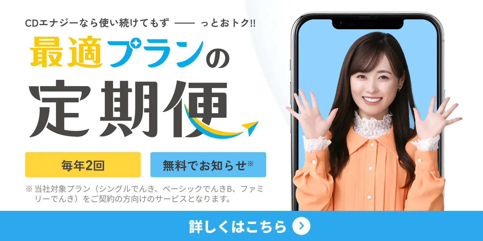 最適プランの定期便 契約後もあなたの最適プランをずっとお知らせ！毎年2回無料でお知らせ