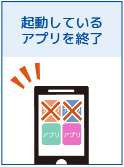 起動しているアプリを終了