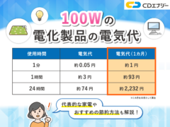 100W 電気代 アイキャッチ