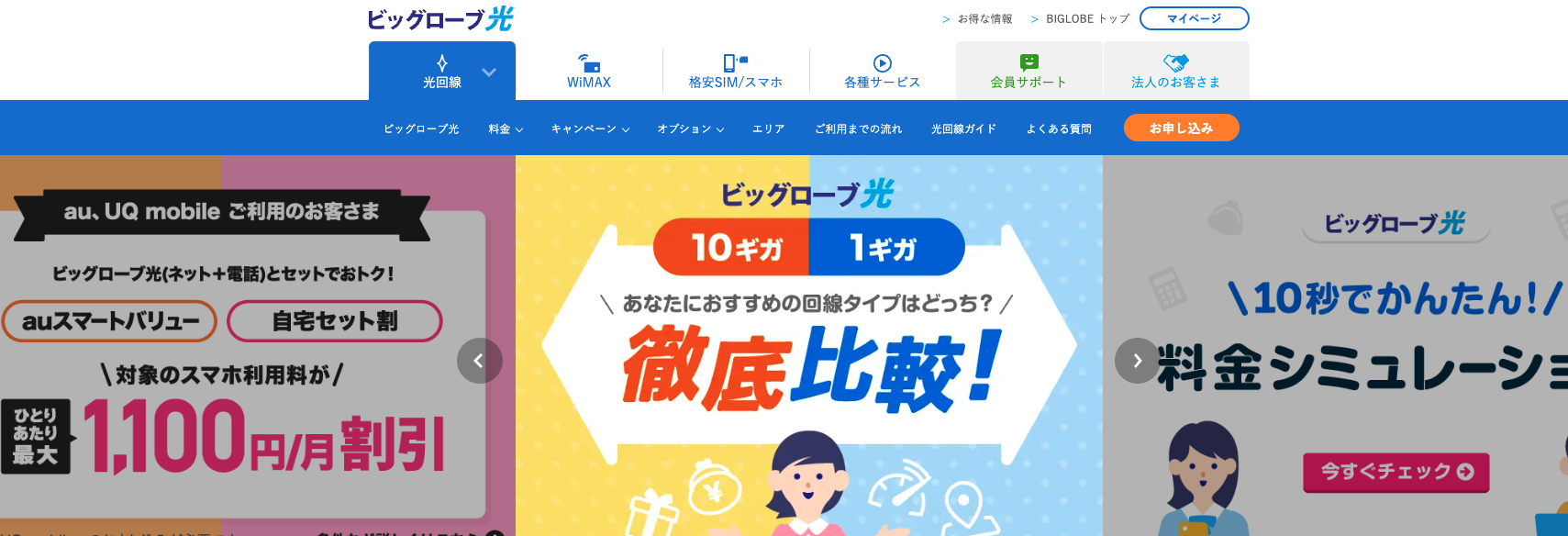 ビッグローブ光